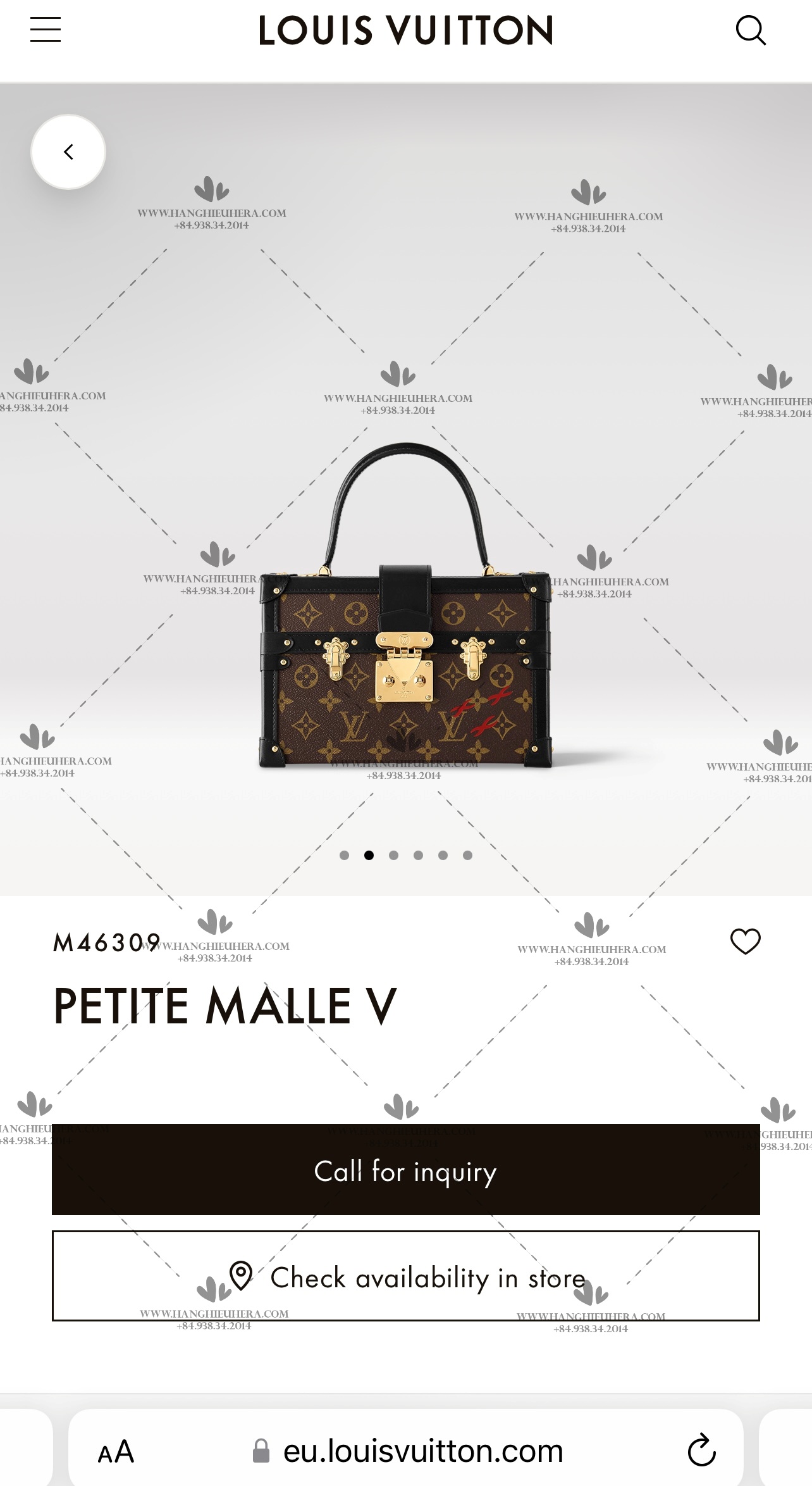 Petite Malle V Bag Monogram Canvas - M46309