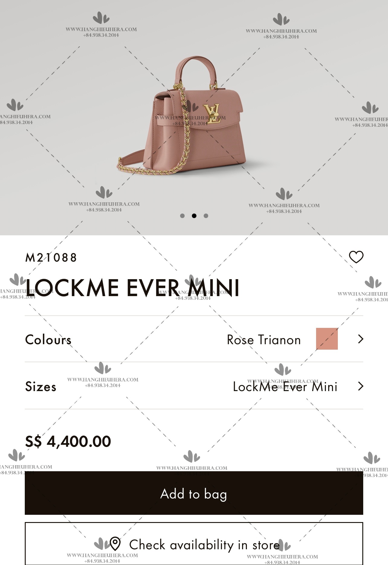 M21088 Louis Vuitton Lockme Ever Mini Handbag