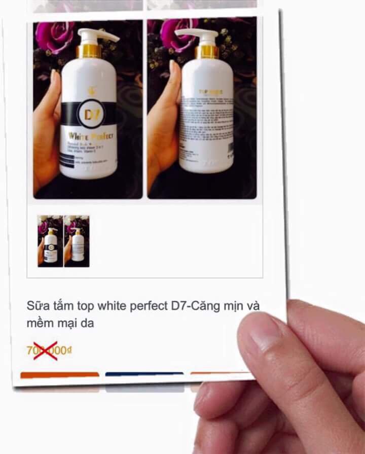 THÔNG TIN KHÔNG CHÍNH XÁC VỀ SỮA TẮM WHITE PERFECT D7 ĐƯỢC PHÂN PHỐI TRÊN THỊ TRƯỜNG!