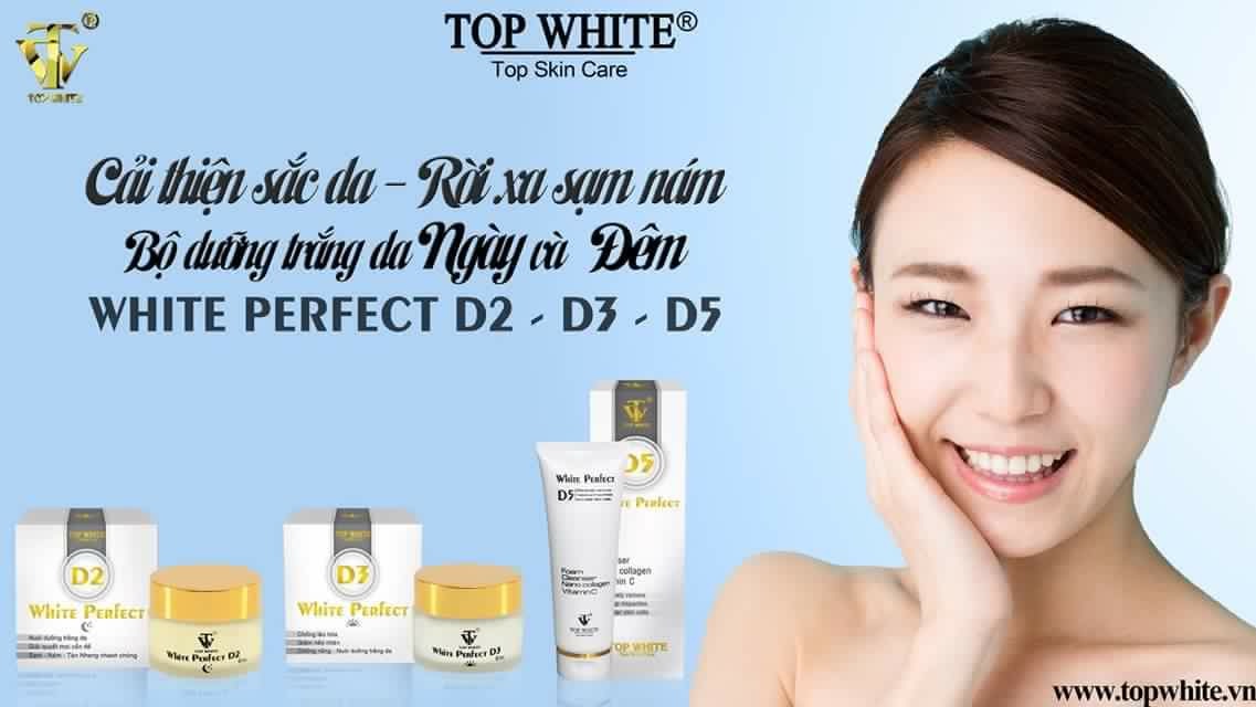 🌹🌹🌹BỘ DƯỠNG TRẮNG DA NGÀY VÀ ĐÊM TOP WHITE ----WHITE PERFECT D2 + D3 + D5 .💕💕💕