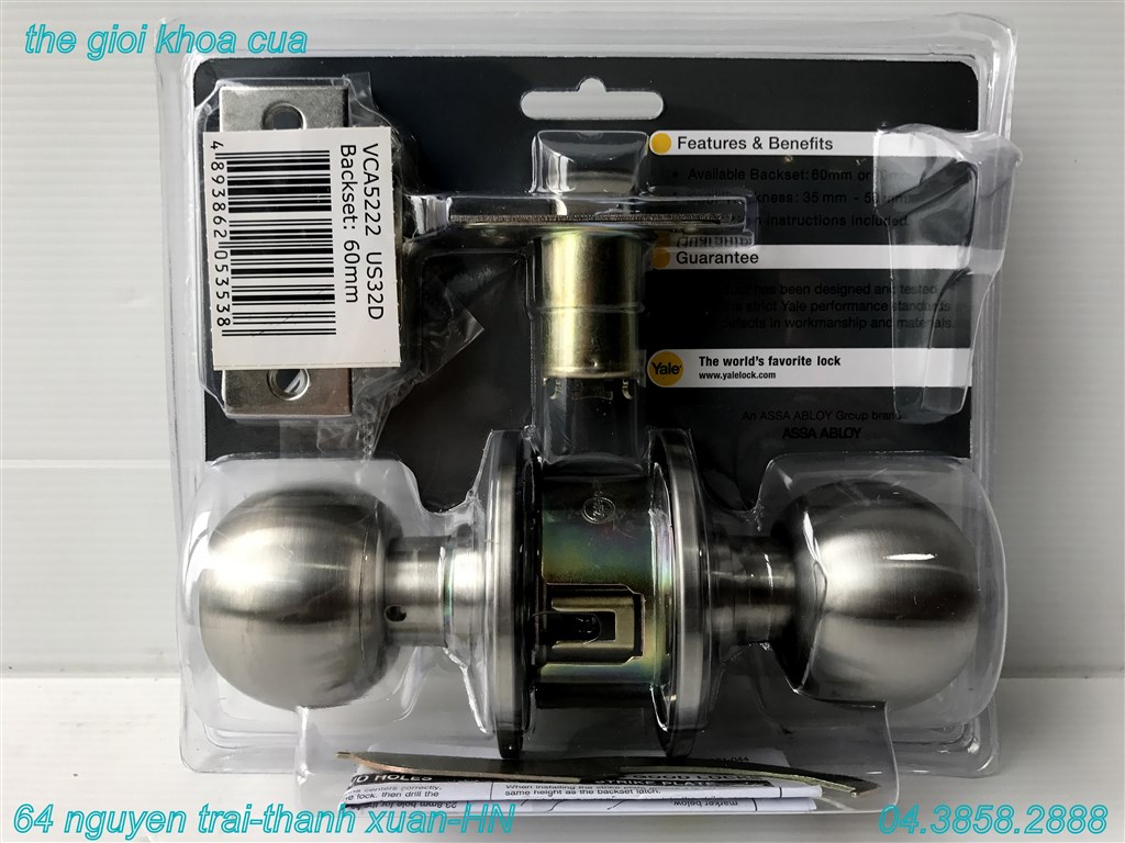 KHÓA NẮM TRÒN YALE - VCA - 5222 - US32D 2 khóa nắm tròn Yale - VCA - 5222 - US32D 1
