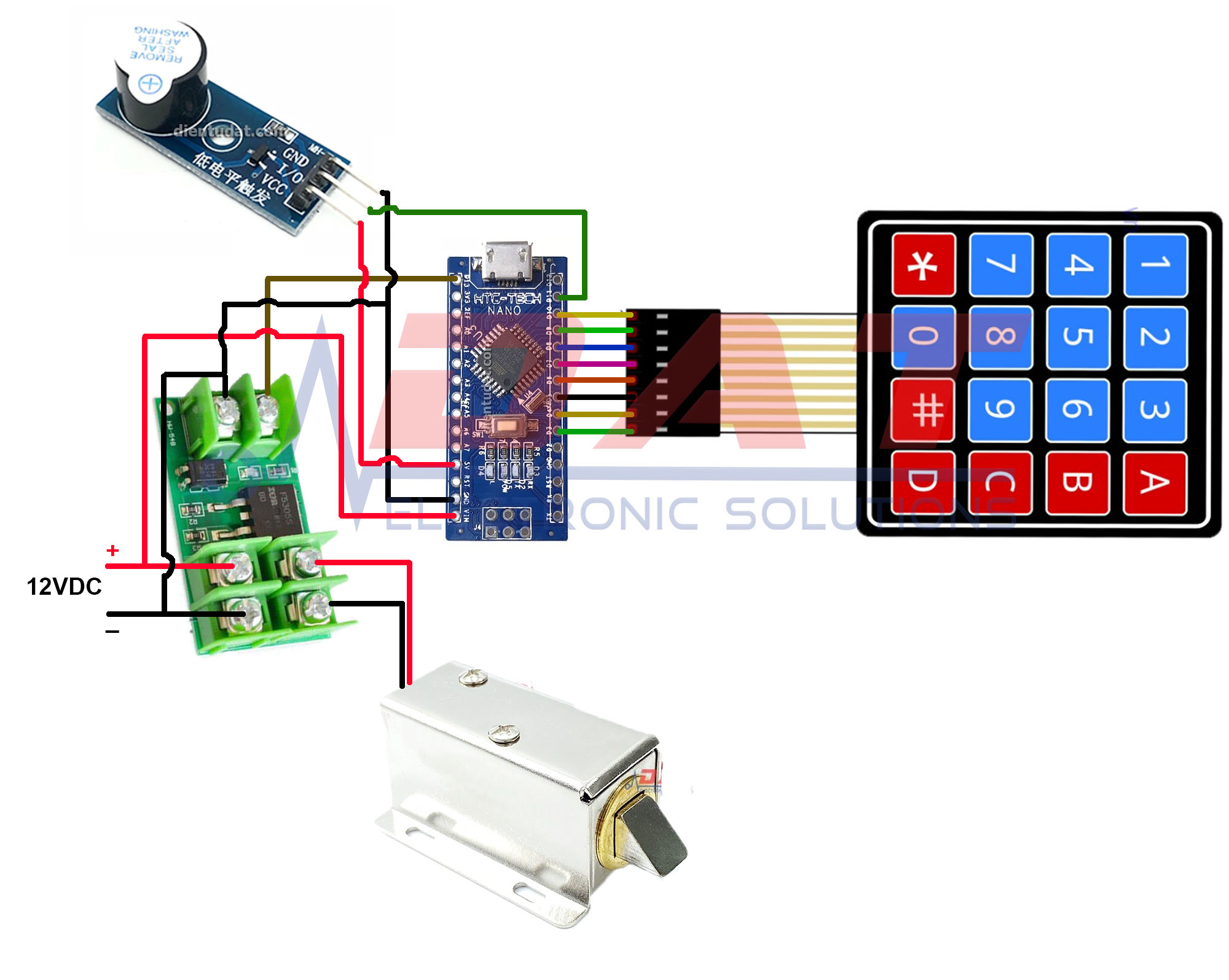 Tự Lắp Khóa Mật Mã Với Arduino Nano Và Phím Ma Trận 4X4| Điện tử DAT