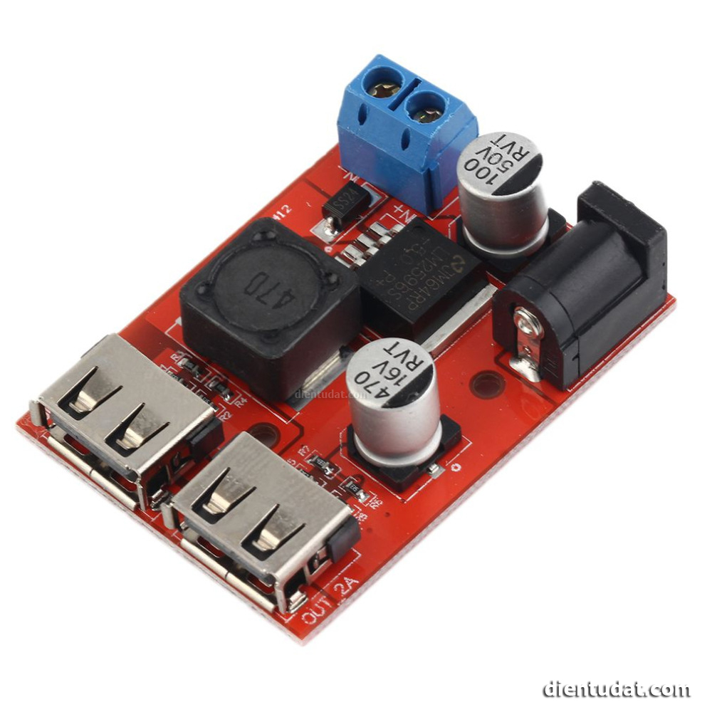 Mạch Hạ Áp 9V/12V/24V/36V Ra 2 Cổng USB