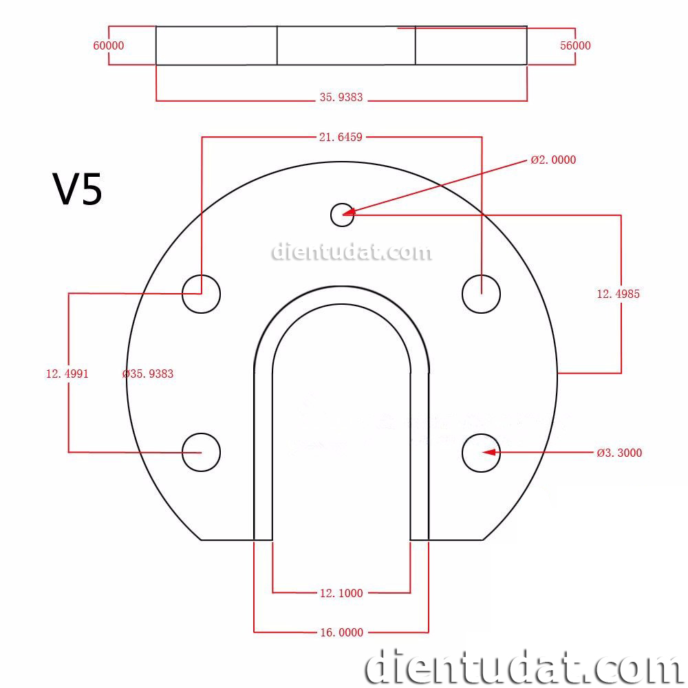Gá U Giữ Đầu In E3D Cho Bộ Đùn Gián Tiếp V5