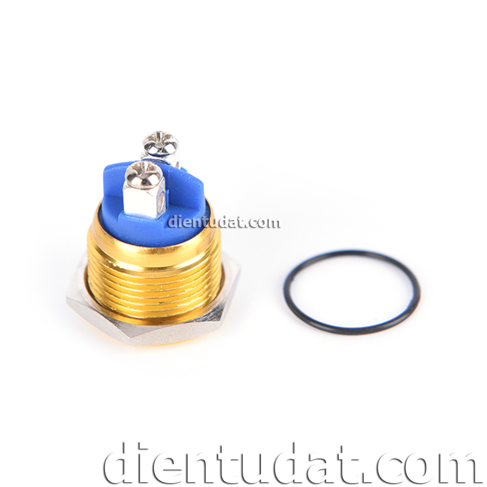 Nút Nhấn Reset Chống Nước 16mm - Vàng