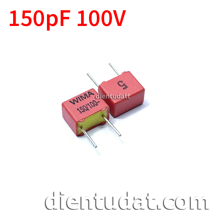 5 x 150pF 100V Polipropilene 5mm Condensatore ± 2,5% Wima FKP2 5 x 150pF 100V Polipropilene 5mm Condensatore ± 2,5% Wima FKP2