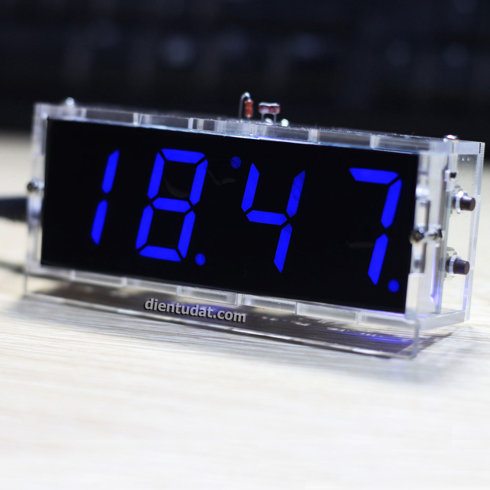 Trọn Bộ Đồng Hồ Thời Gian Thực DS1302 - Tự Ráp - Đỏ Trắng Xanh Lá Xanh Dương