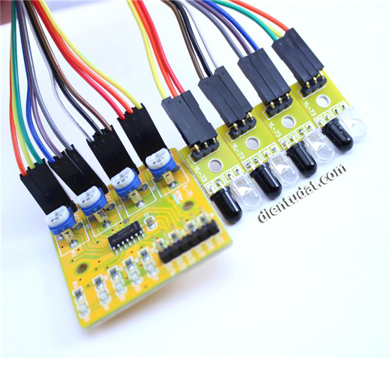 Mạch Dò Đường Hồng Ngoại 4 Cặp - Vàng