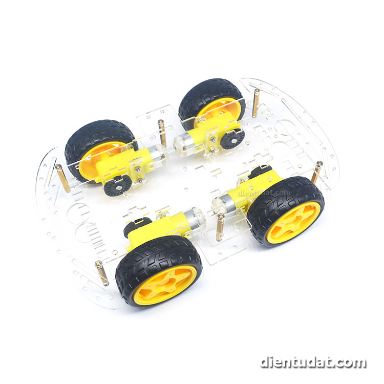 Trọn Bộ Khung Xe Robot 4 Bánh Có Đĩa Encoder