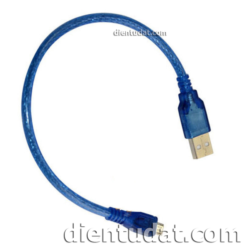 Dây Cáp Micro USB Xanh 30cm