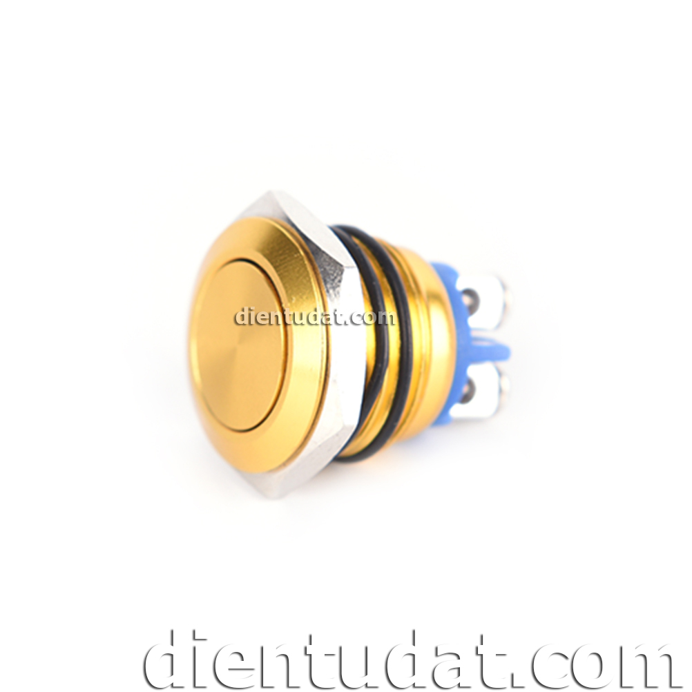 Nút Nhấn Reset Chống Nước 16mm - Vàng