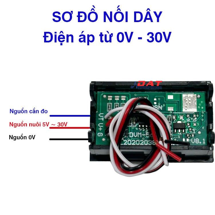 Đồng Hồ Đo DC 0-30.0V - 3 Dây Led 0.56