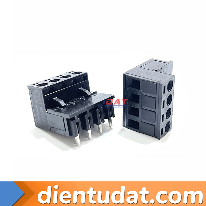 2EDG-5.08-4P Đầu Nối Connector Hàn PCB X Chân Cong 5.08mm 4 Pin Màu Đen