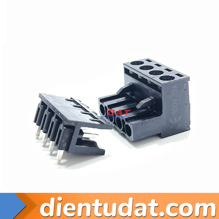 2EDG-5.08-4P Đầu Nối Connector Hàn PCB X Chân Cong 5.08mm 4 Pin Màu Đen