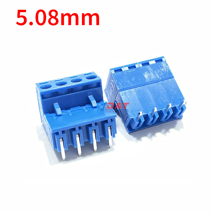 2EDG-5.08-4P Đầu Nối Connector Hàn PCB X Chân Cong 5.08mm 4 Pin Màu Xanh Dương