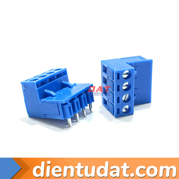 2EDG-5.08-4P Đầu Nối Connector Hàn PCB X Chân Cong 5.08mm 4 Pin Màu Xanh Dương