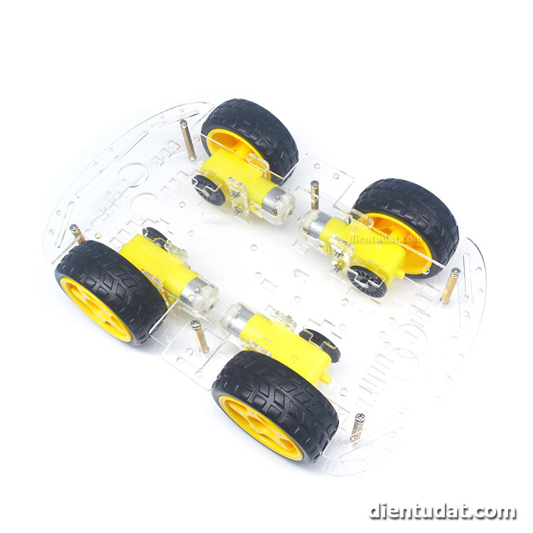 Trọn Bộ Khung Xe Robot 4 Bánh Có Đĩa Encoder