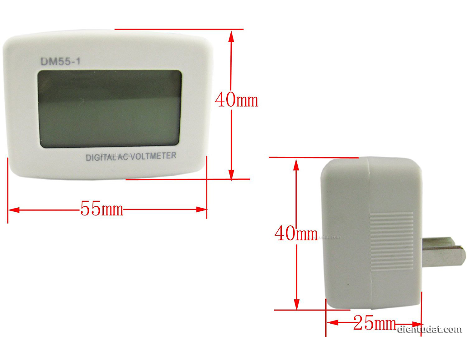 Đồng Hồ Đo AC 80 - 300V Phích Cắm DM55-1 - Chuôi Dẹp - Chuôi Tròn