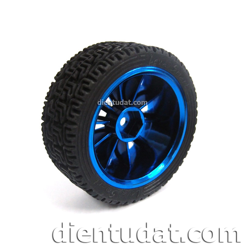 Bánh Xe Robot Xanh 65mm - Trục lục giác