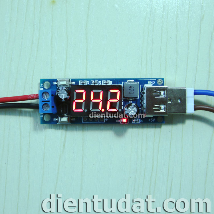 Mạch Hạ Áp Hiển Thị Led Cổng USB 5V-1A - M247