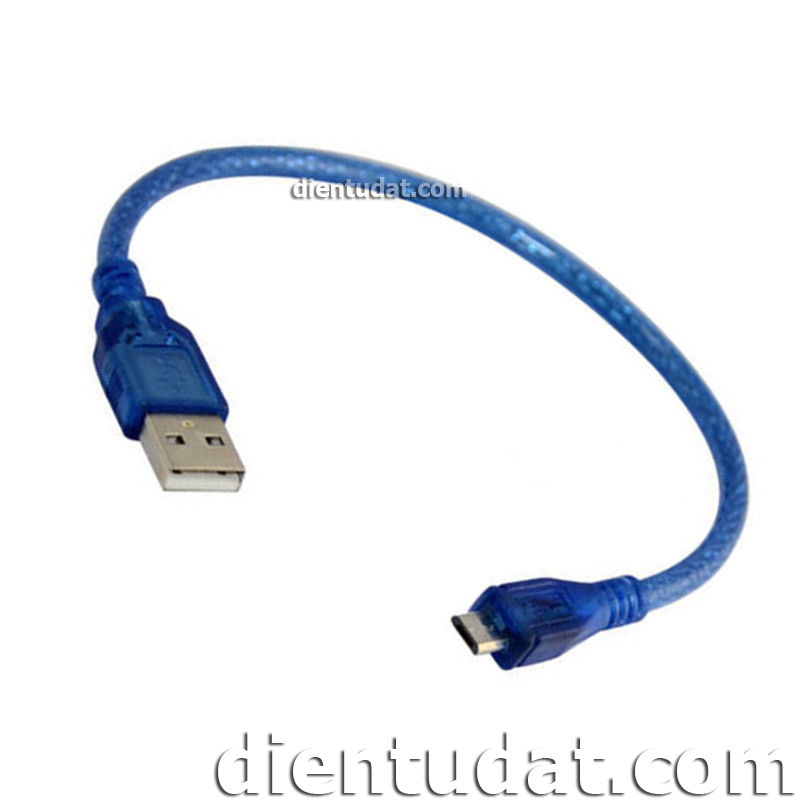 Dây Cáp Micro USB Xanh 30cm