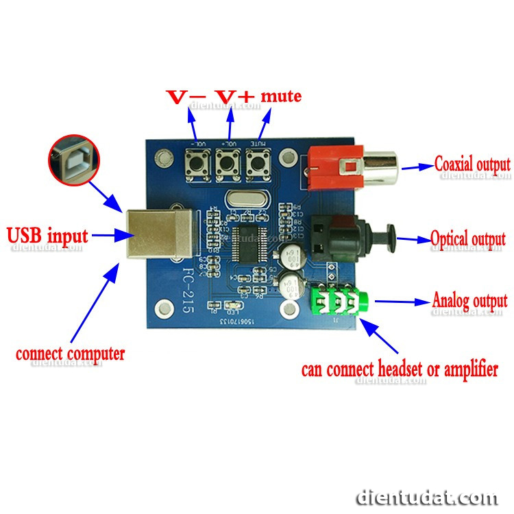 Mạch PCM2704 Giải Mã Âm Thanh DAC