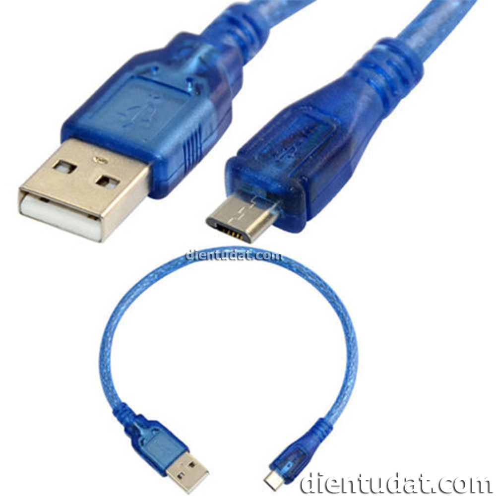 Dây Cáp Micro USB Xanh 30cm | Điện Tử DAT