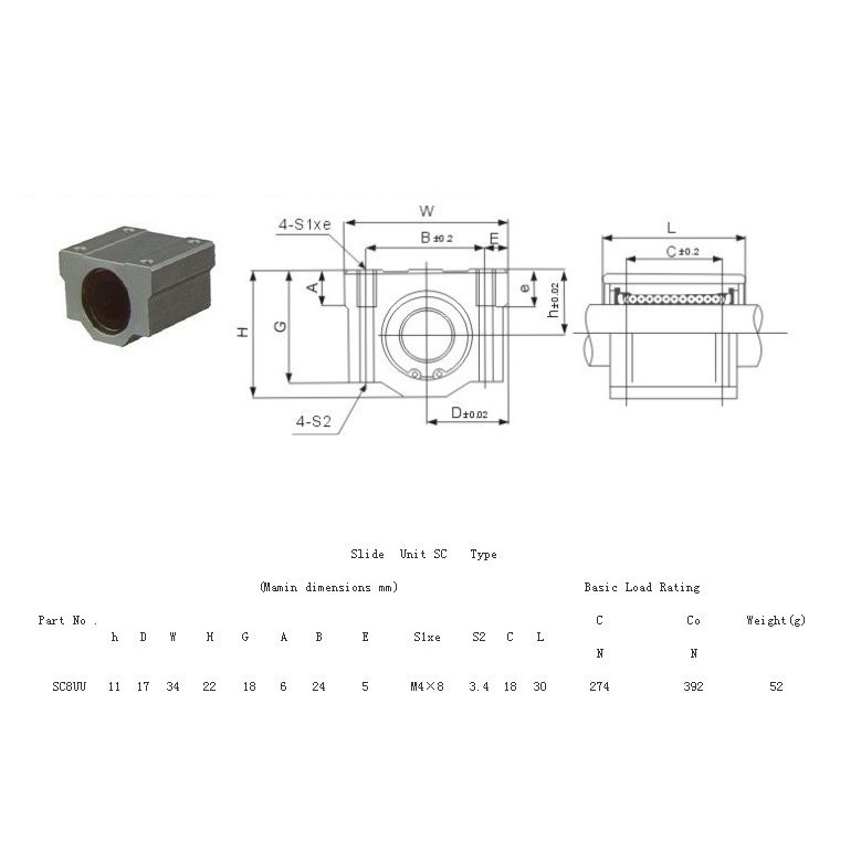 Ổ Bi Trượt SC8UU