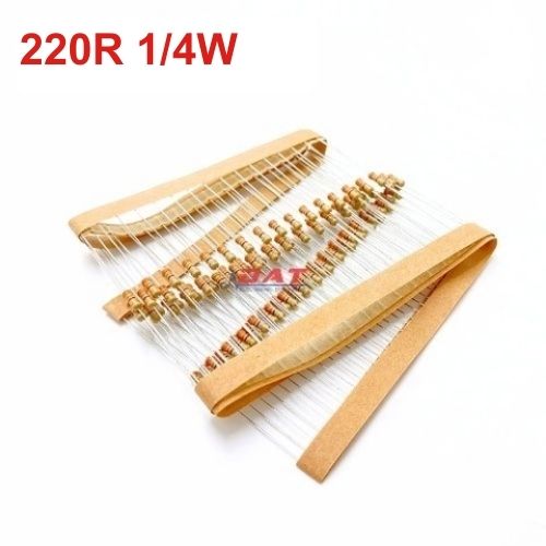 Điện Trở 1/4W 220R 5% - 4 Vòng Màu - 100 con
