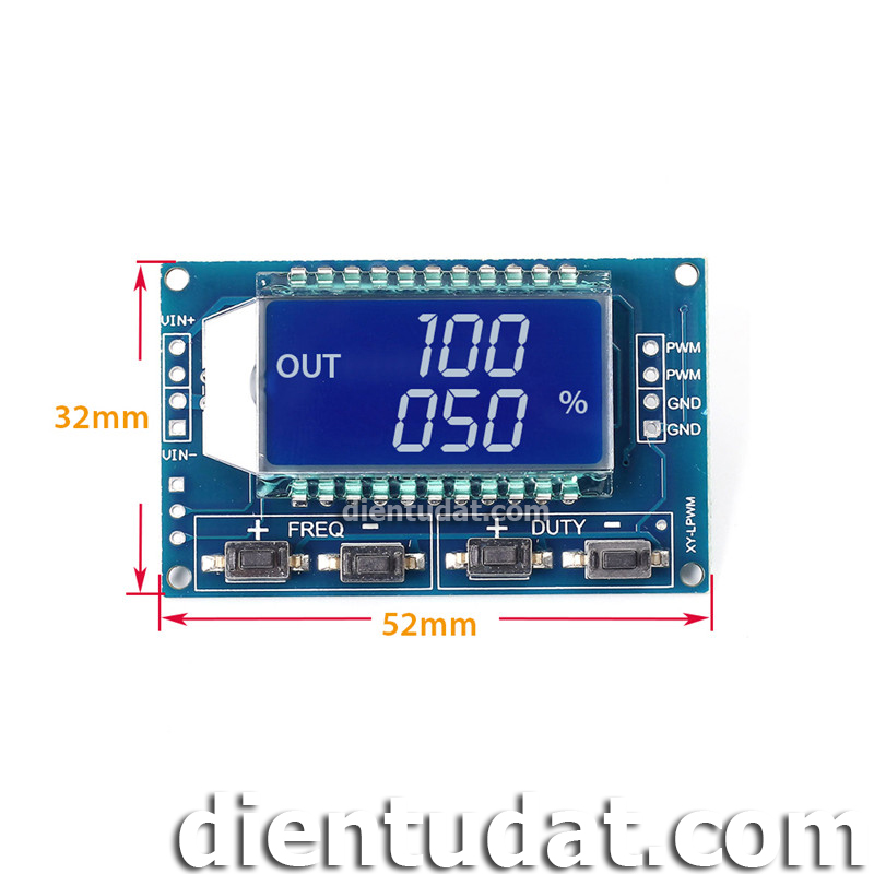 Mạch Điều Chỉnh Tần Số Xung Vuông XY-LPWM Hiển Thị LCD