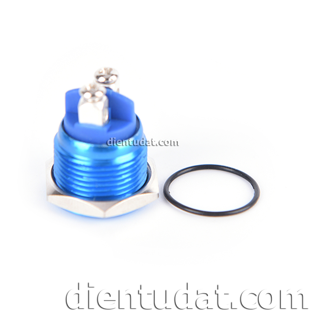 Nút Nhấn Reset Chống Nước 16mm - Xanh Dương