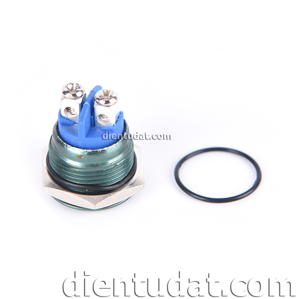 Nút Nhấn Reset Chống Nước 16mm - Xanh Lá