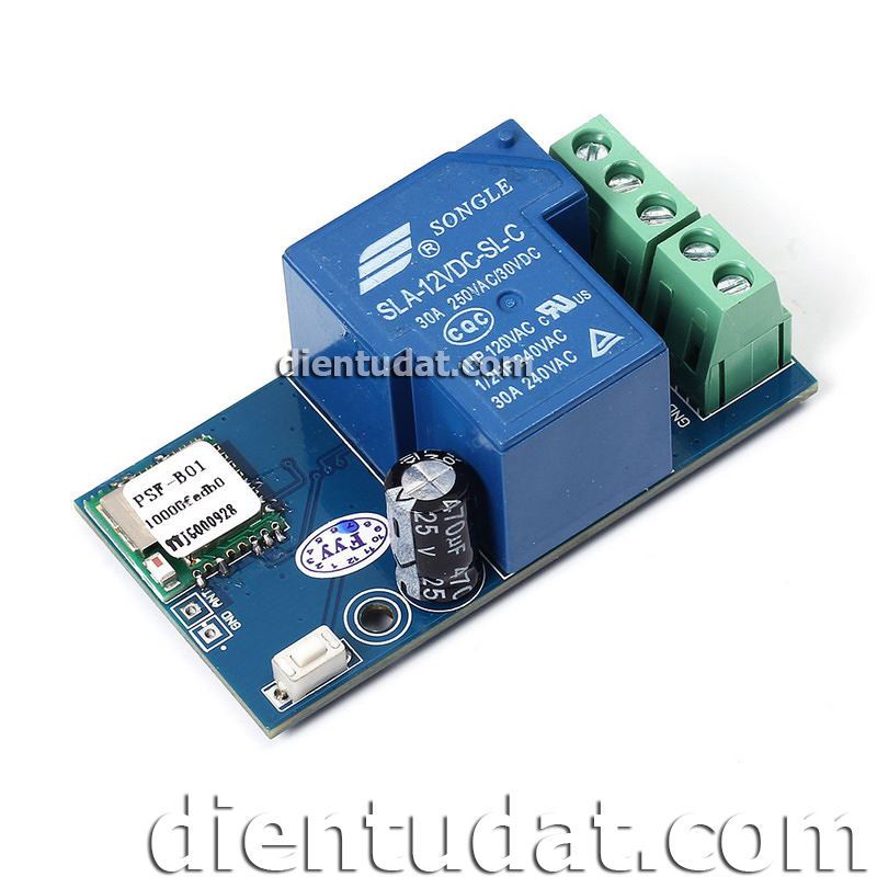 Mạch Điều Khiển 1 Relay Qua Wifi 12VDC - Dùng APP