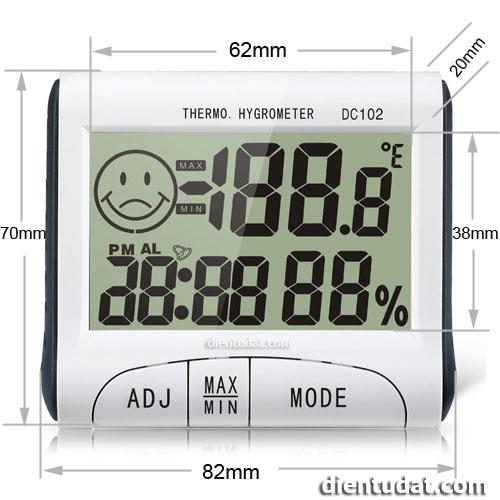 Nhiệt Ẩm Kế - Đồng Hồ Thời Gian DC102