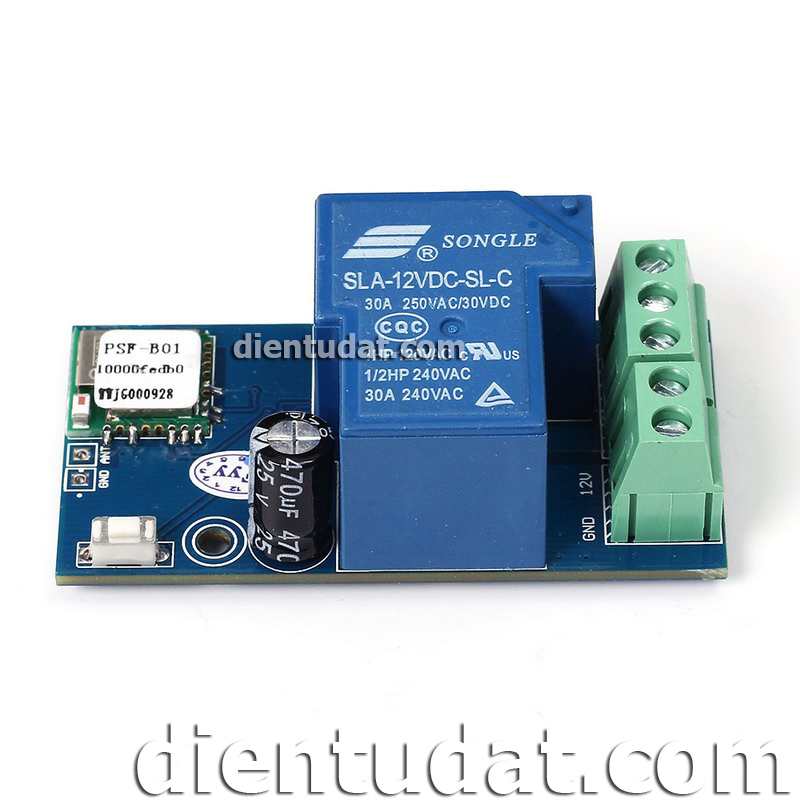 Mạch Điều Khiển 1 Relay Qua Wifi 12VDC - Dùng APP