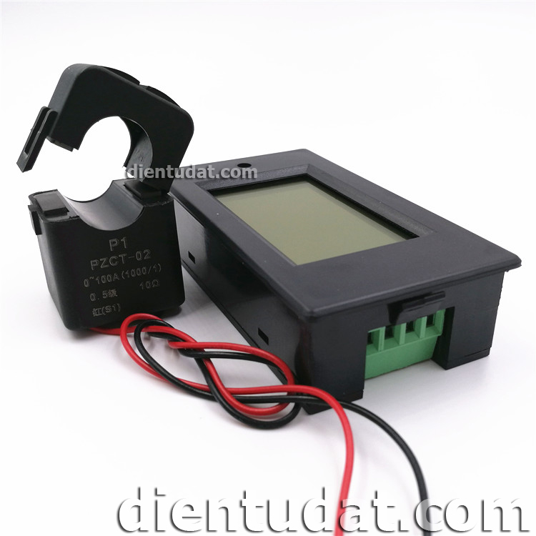 Bộ Đồng Hồ Đo Điện AC Đa Năng 100A PZEM-061 - Đóng Mở CT