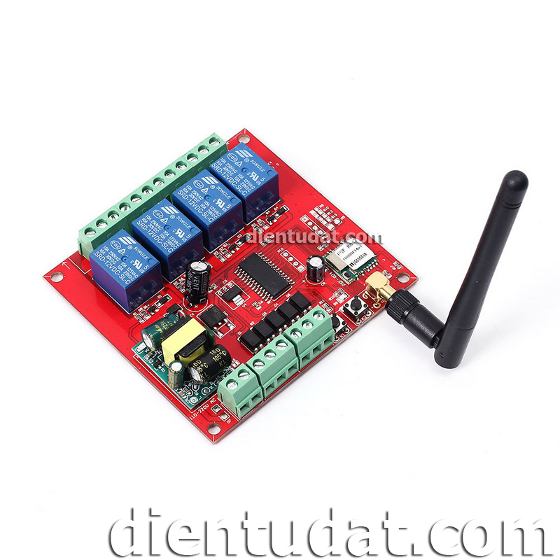 Mạch Điều Khiển 4 Relay Qua Wifi 220VAC - Dùng APP