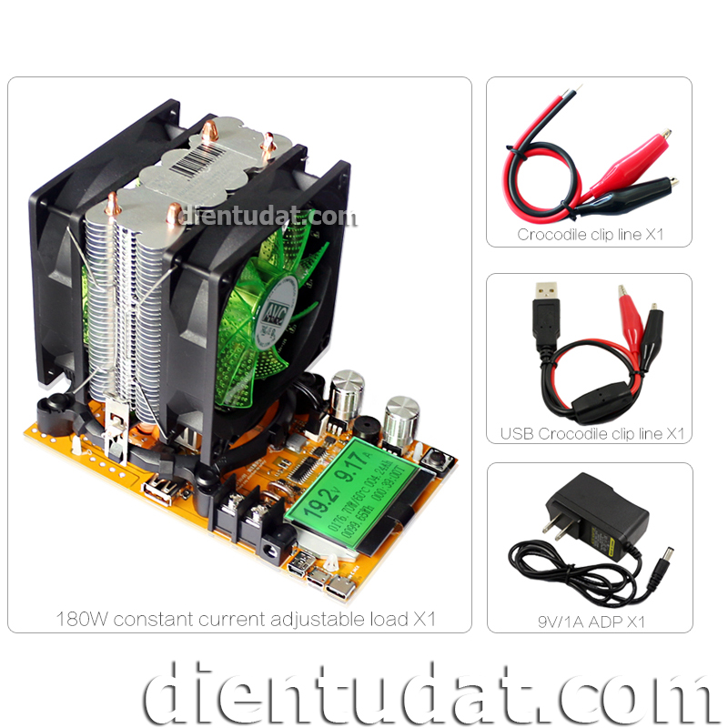 Mạch Tải Giả Test Nguồn - Pin Đa Năng Hiển Thị LCD 180W