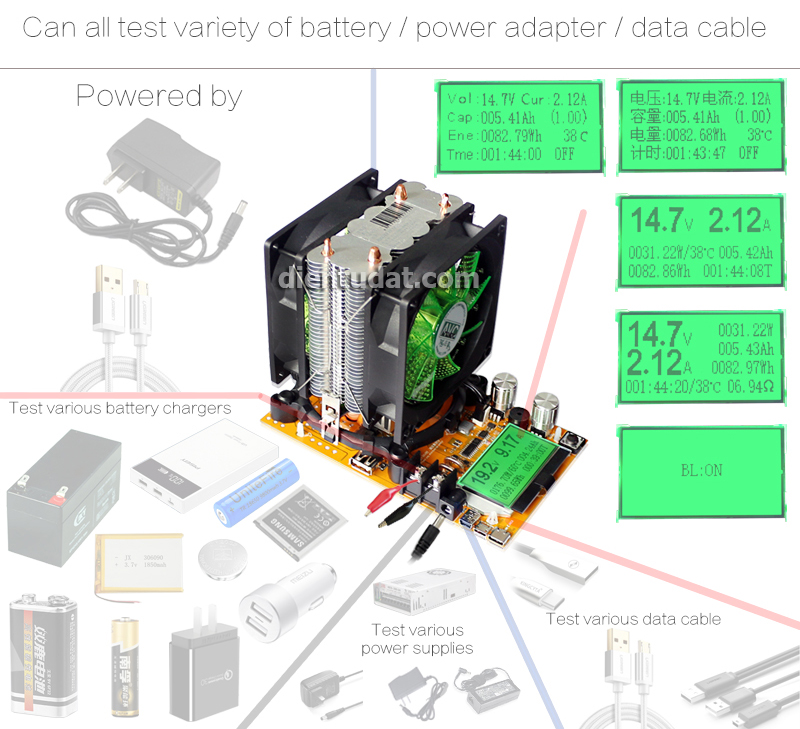 Mạch Tải Giả Test Nguồn - Pin Đa Năng Hiển Thị LCD 180W