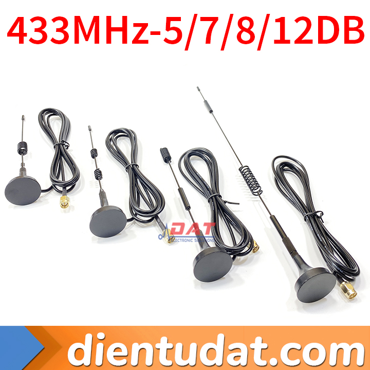 Angten Cốc Hút Lora 433MHz Cổng SMA Đực 1.5M - 5DB 7DB 8DB 12DB