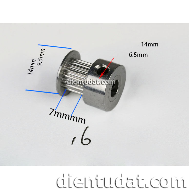 Bánh Răng Motor Pulley GT2- 16 Răng - 6mm