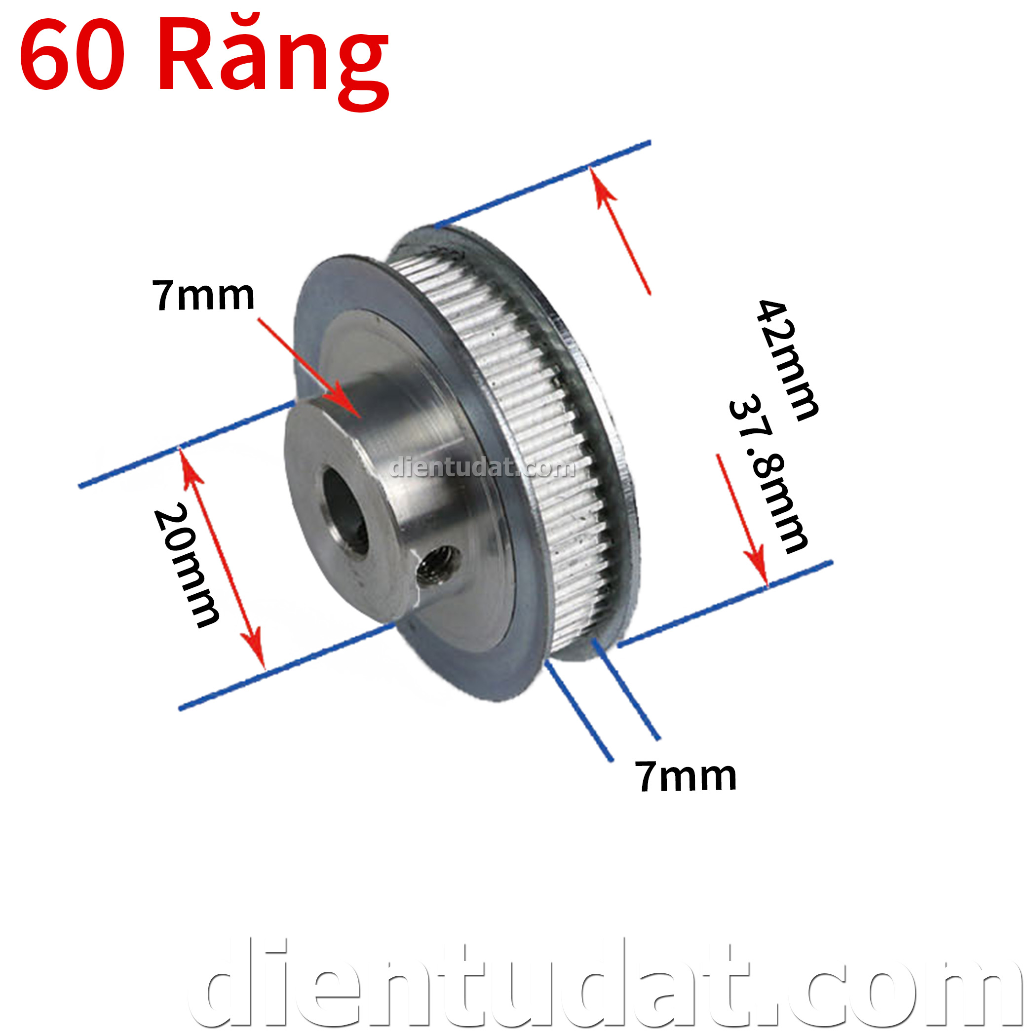 Bánh Răng Motor Pulley GT2 - 60 răng 5mm