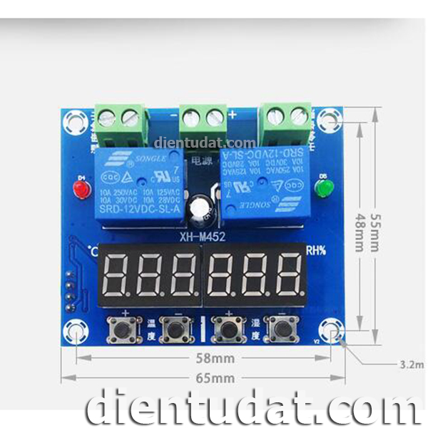 Mạch Cảm Biến Nhiệt Độ Và Độ Ẩm Đóng Ngắt Relay - M452