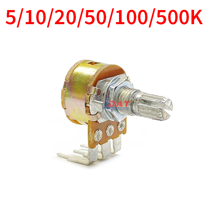 Biến Trở Đơn Chân Cong WH148 Có Công Tắc 5K 10K 20K 50K 100K 500K