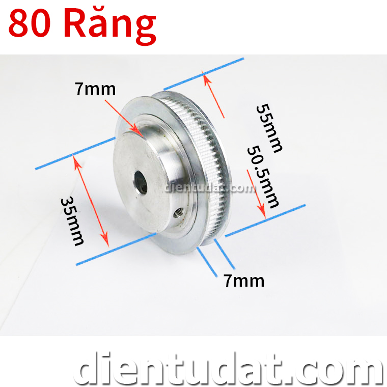 Bánh Răng Motor Pulley GT2 - 80 răng 5mm