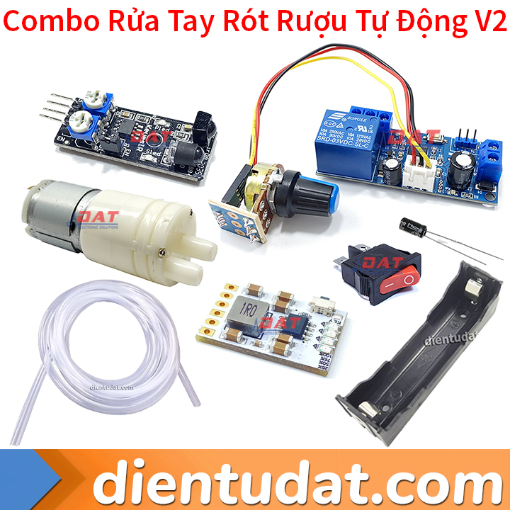 Combo Chế Bộ Rửa Tay Rót Rượu Tự Động V2