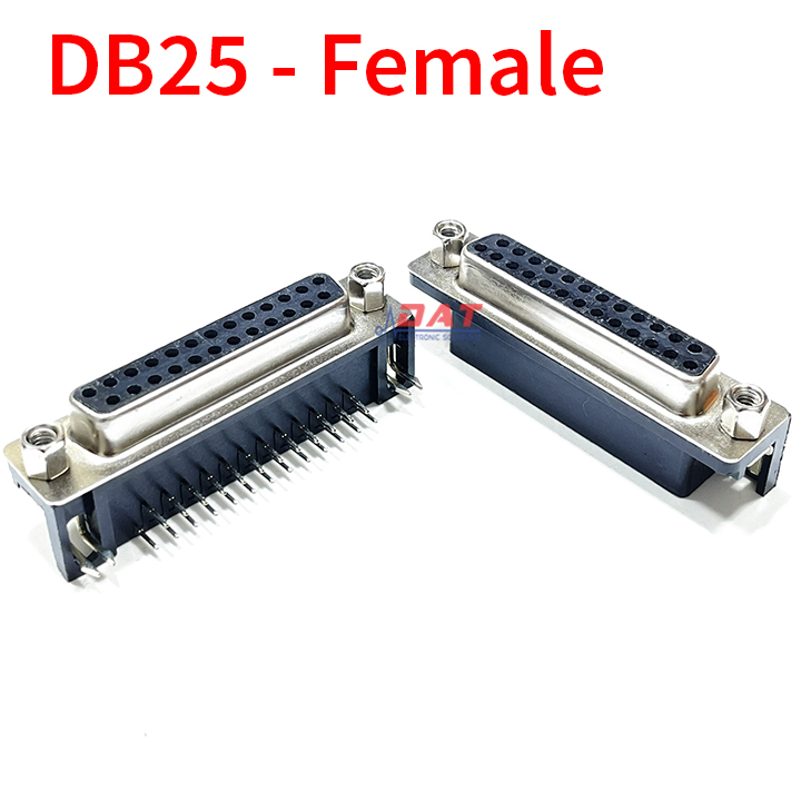 Cổng DB25 Đầu Cái 25 Chân Cong 2 Hàng Hàn PCB