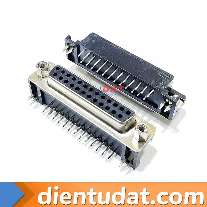 Cổng DB25 Đầu Cái 25 Chân Cong 2 Hàng Hàn PCB