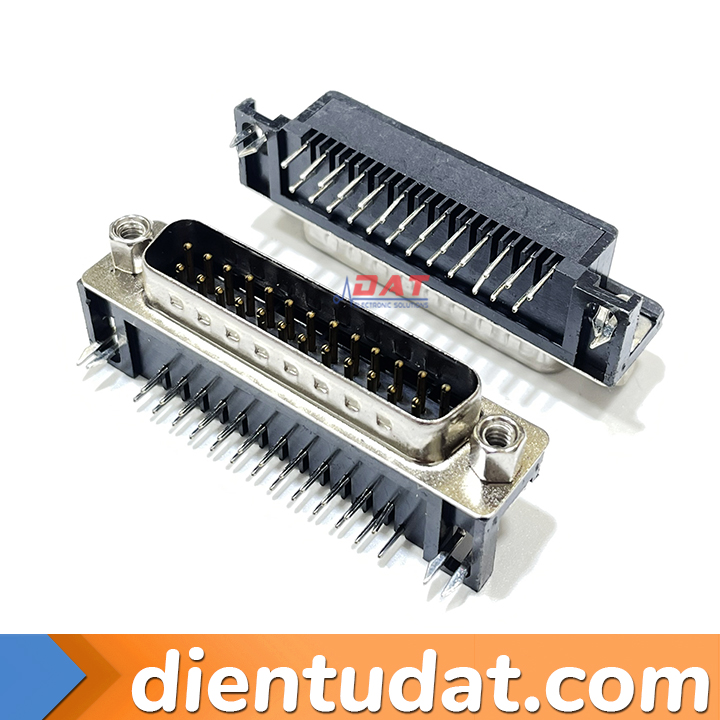 Cổng DB25 Đầu Đực 25 Chân Cong 2 Hàng Hàn PCB