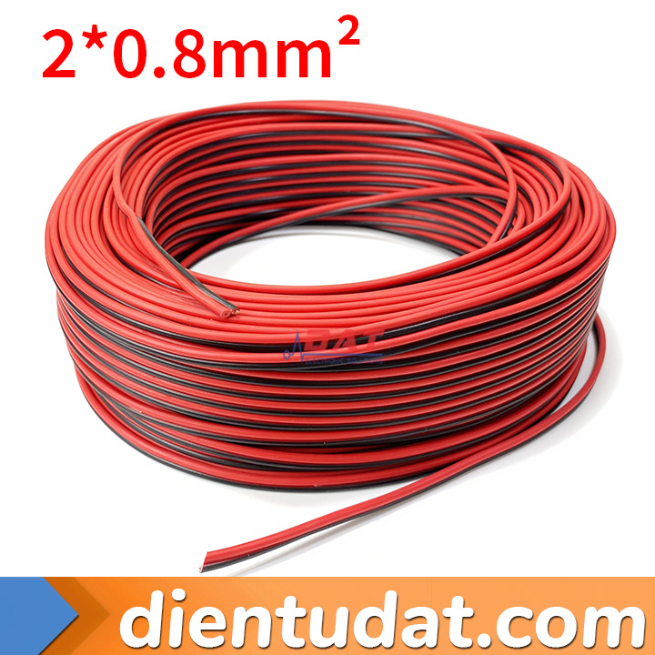 Cuộn Dây Điện Đỏ Đen 60m - 2*0.5mm² 0.8mm² 1.0mm² 1.5mm²